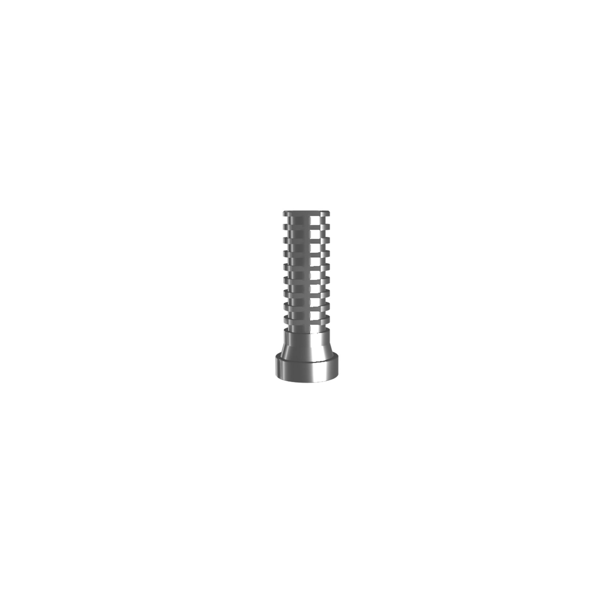 Temporary abutment cone 43° with ledge. Complete with screw.