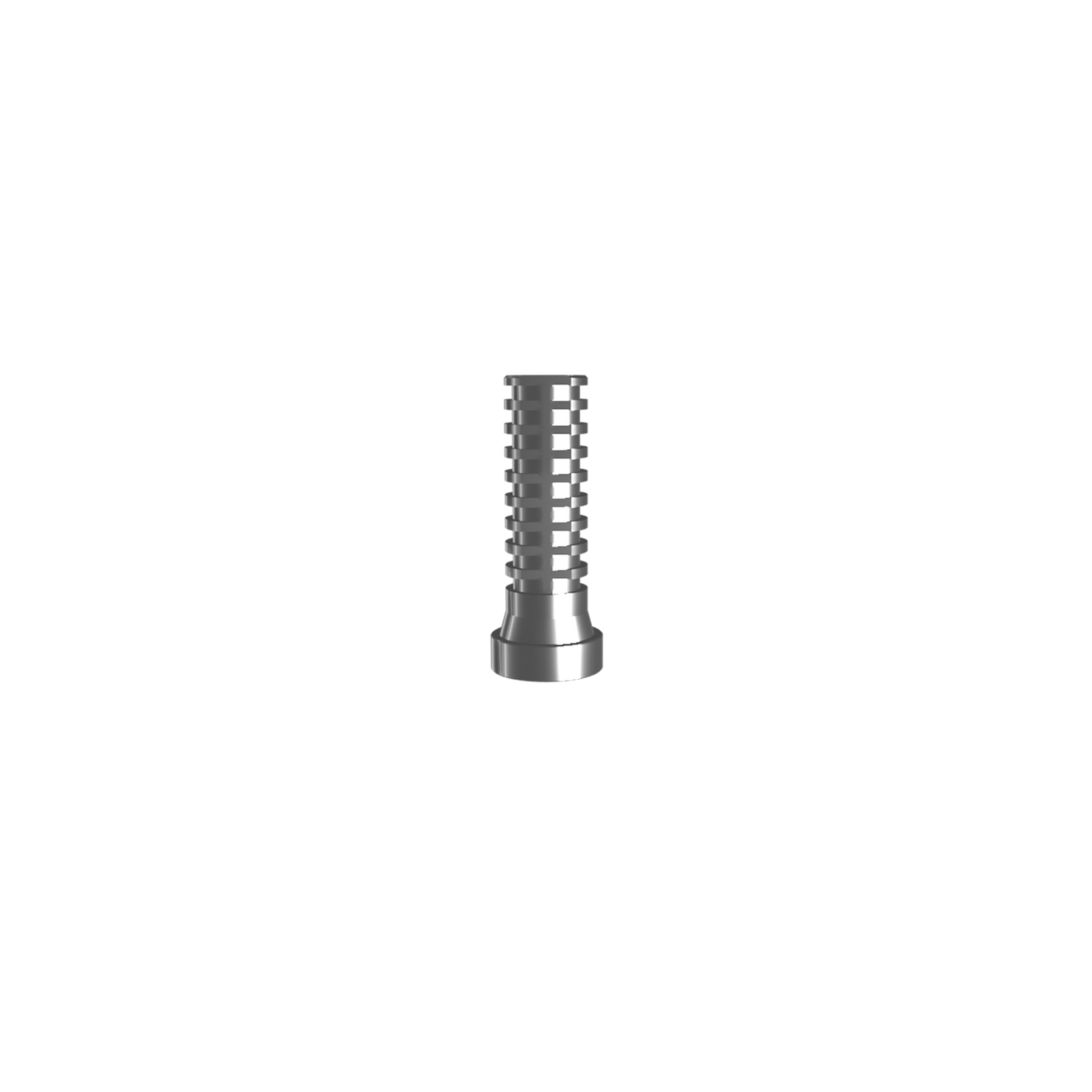 Temporary abutment cone 43° with ledge. Complete with screw.