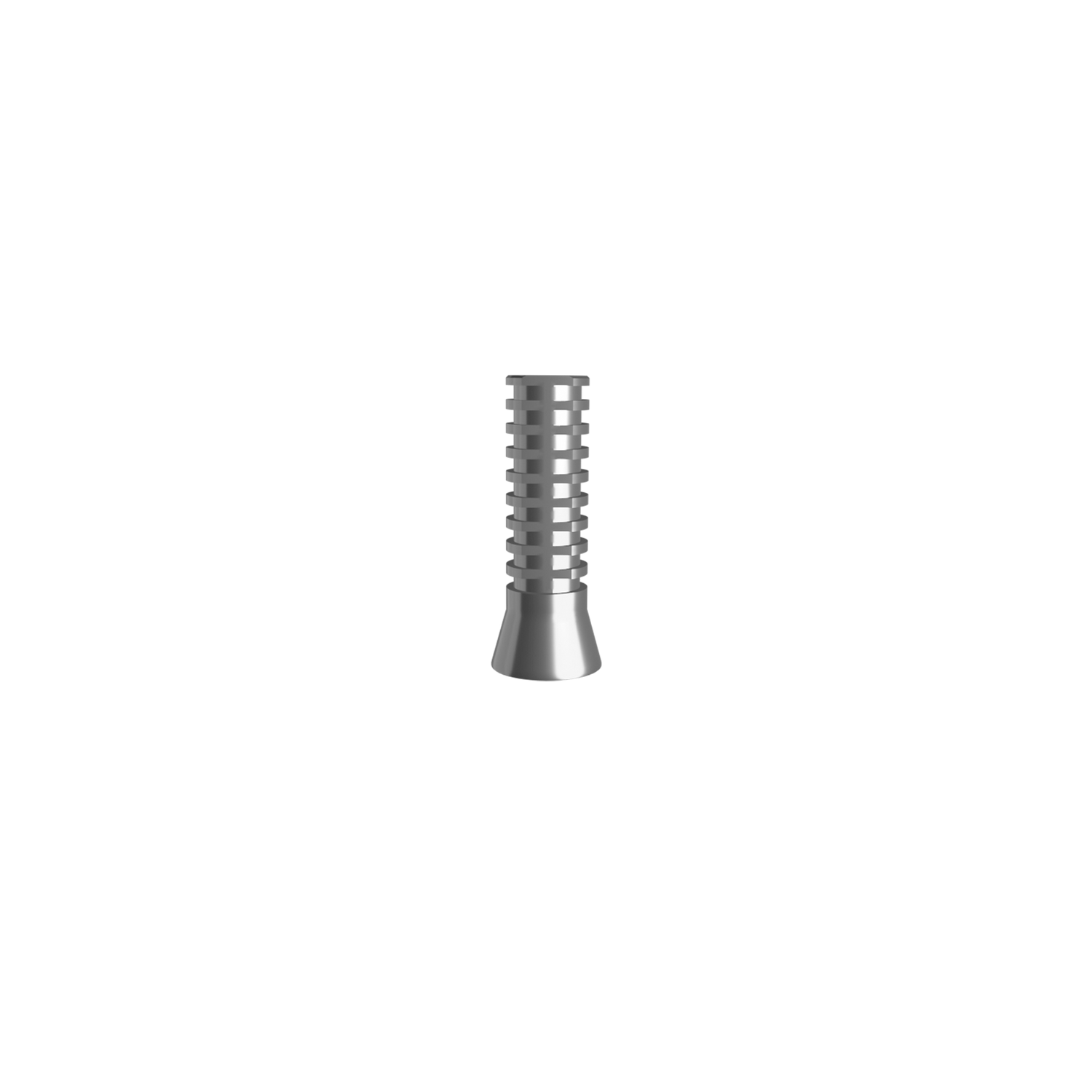 Temporary abutment cone 43° no ledge. Complete with screw.